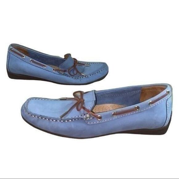 Wirth || Blue Brazilian Leather slip on Moccasins || 6 - Picture 2 of 12